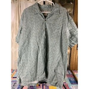 VTG LL Bean Big And Tall Blue XL-Tall Regular Short Sleeve Camp Shirt